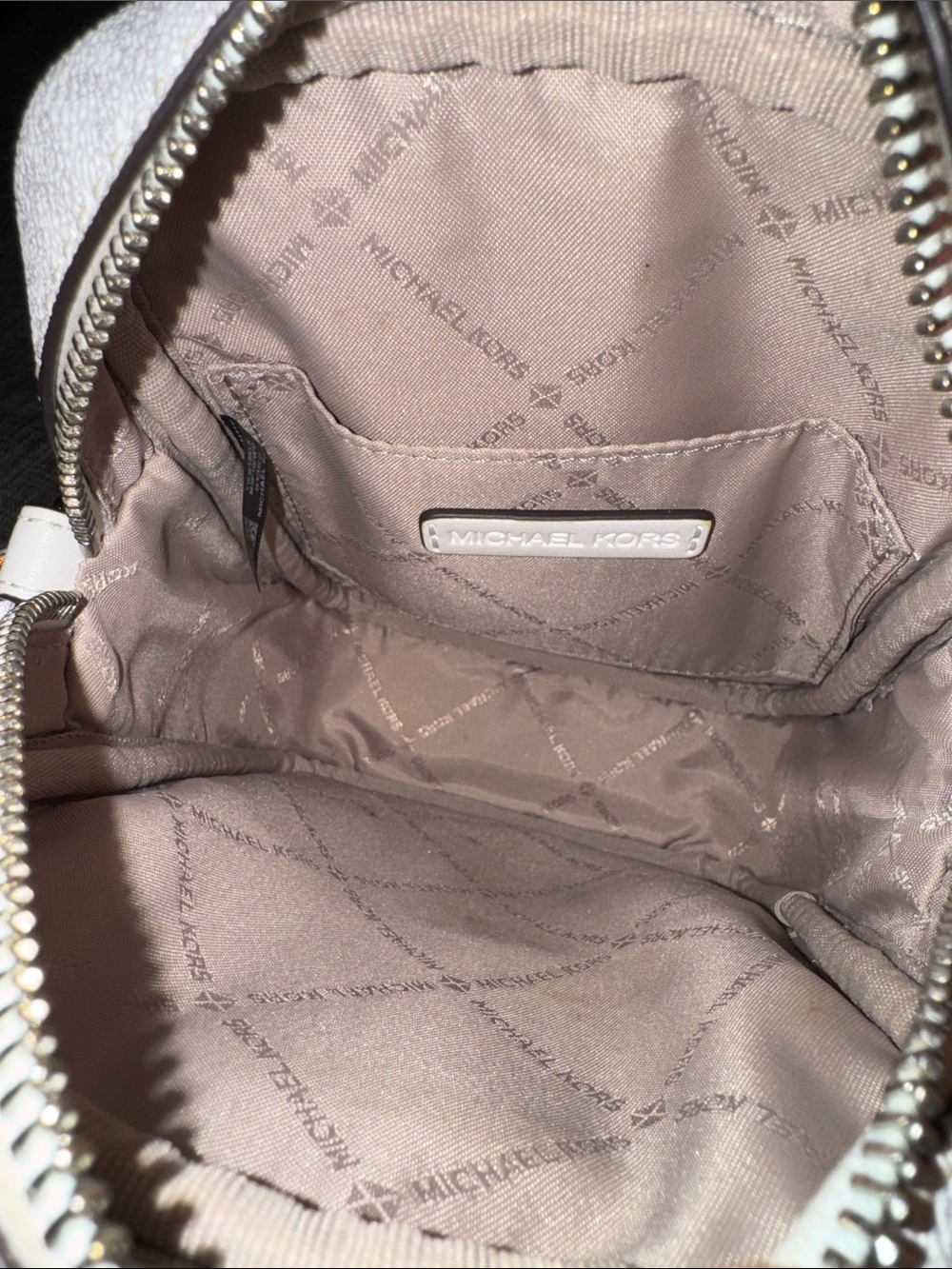 Michael Kors Bag Travel Small Jet Set Logo White Cream Leather Crossbody - Picture 11 of 17